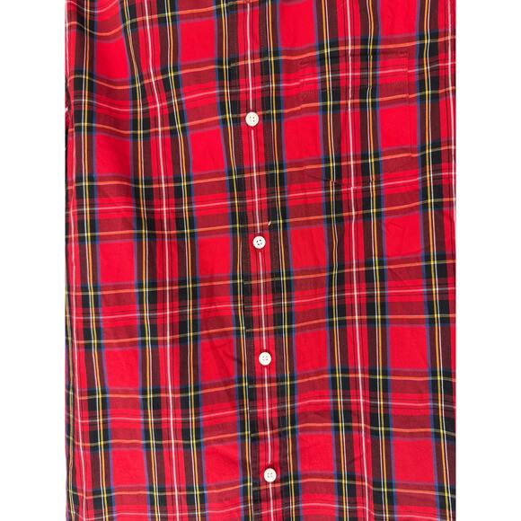J.Crew Crewcuts Boys Shirt Red Tartan Plaid Holiday Long Sleeve Button Down 12 - Picture 5 of 11